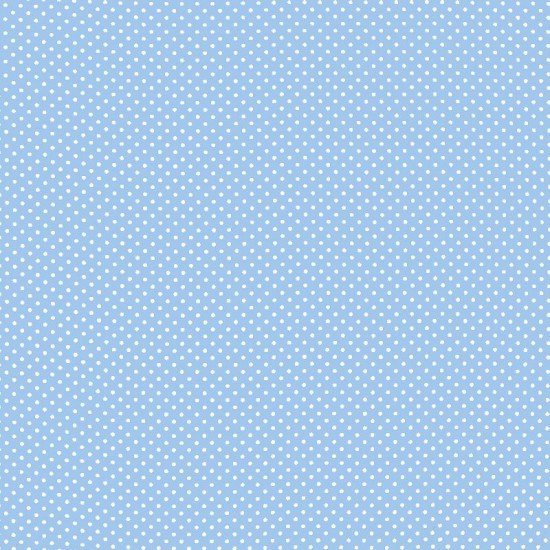 Polka Dot Stof - Licht blauw / wit 2mm
