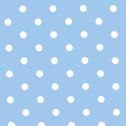 Polka Dot Stof - Licht blauw / wit 18mm