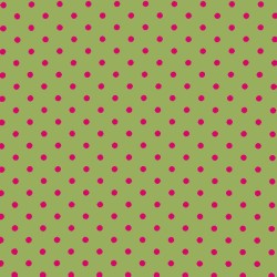 Polka Dot Stof - Lime / Fuchsia 7mm