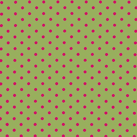 Polka Dot Fabric - Lime / Fuchsia 7mm