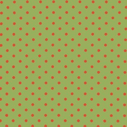 Polka Dot Fabric - Lime / Orange 7mm