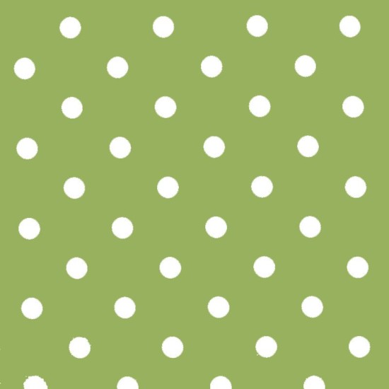 Polka Dot Fabric - Lime / White 18mm