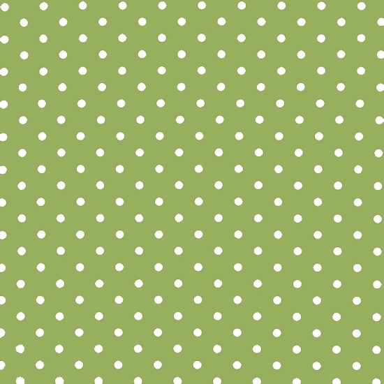 Polka Dot Fabric - Lime / White 7mm