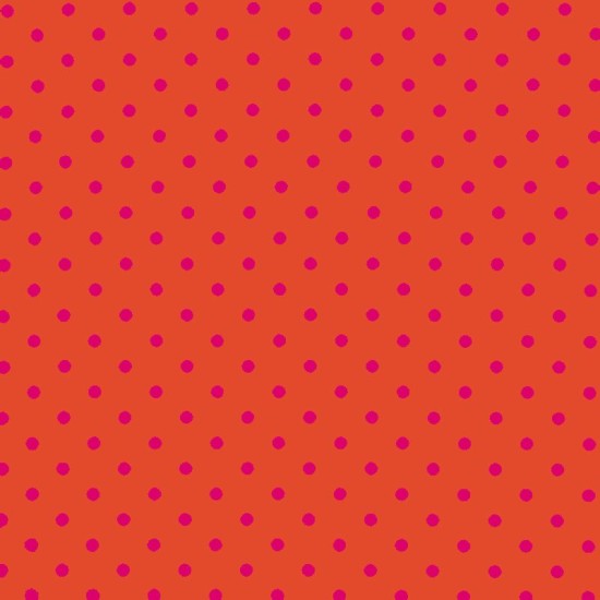 Polka Dot Fabric - Orange / Fuchsia 7mm