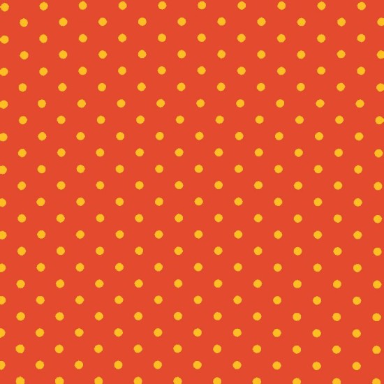 Polka Dot Stof - Oranje / geel 7mm