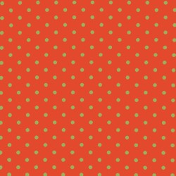 Polka Dot Stof - Oranje / Lime 7mm