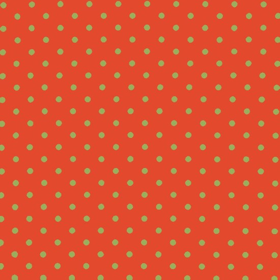 Polka Dot Fabric - Orange / Lime 7mm
