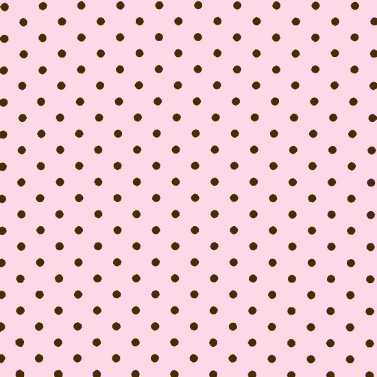 Polka Dot Fabric - Pink / Brown 7mm
