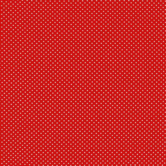 Polka Dot Fabric - Red / White 2mm