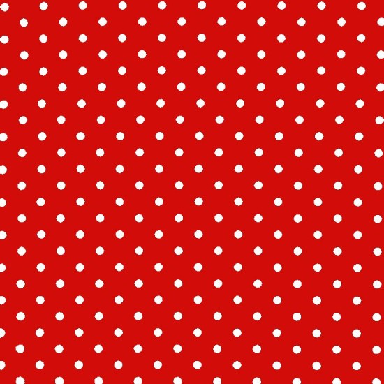 Polka Dot Stof - Rood / wit 7mm