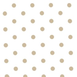 Polka Dot Fabric - White / Beige 18mm