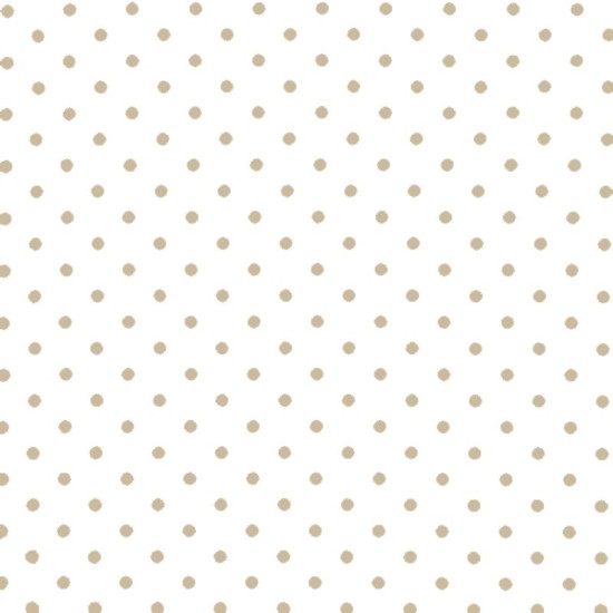 Polka Dot Fabric - White / Beige 7mm