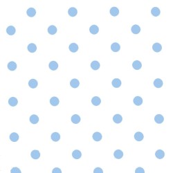 Polka Dot Fabric - White / Light Blue 18mm