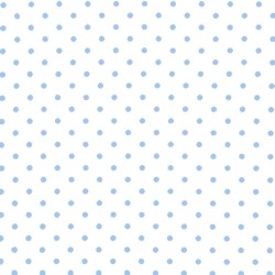 Polka Dot Fabric - White / Light Blue 7mm