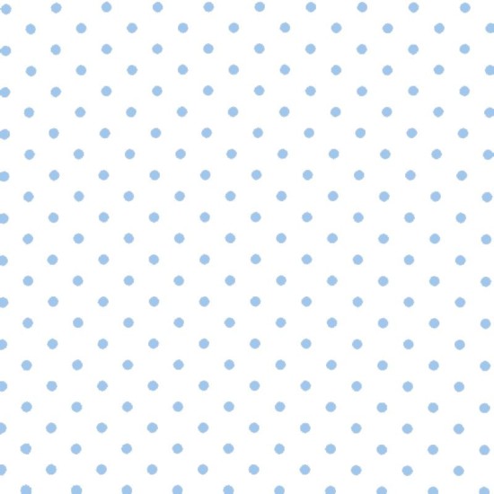 Polka Dot Stof - Wit / licht blauw 7mm