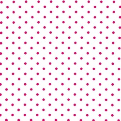 Polka Dot Fabric - White / Fuchsia 7mm