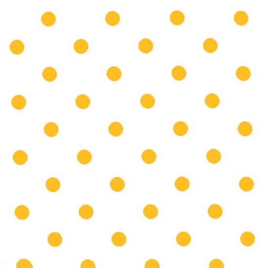 Polka Dot Fabric - White / Yellow 18mm