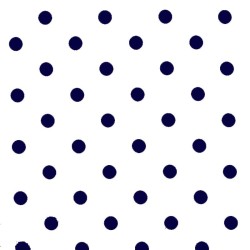 Polka Dot Fabric - White / Navy 18mm