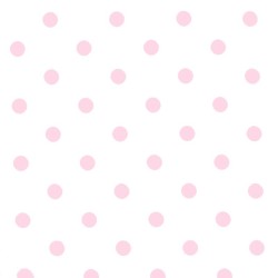 Polka Dot Fabric - White / Pink 18mm