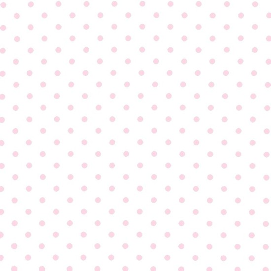 Polka Dot Fabric - White / Pink 7mm