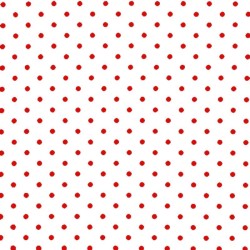 Polka Dot Stof - Wit / rood 7mm