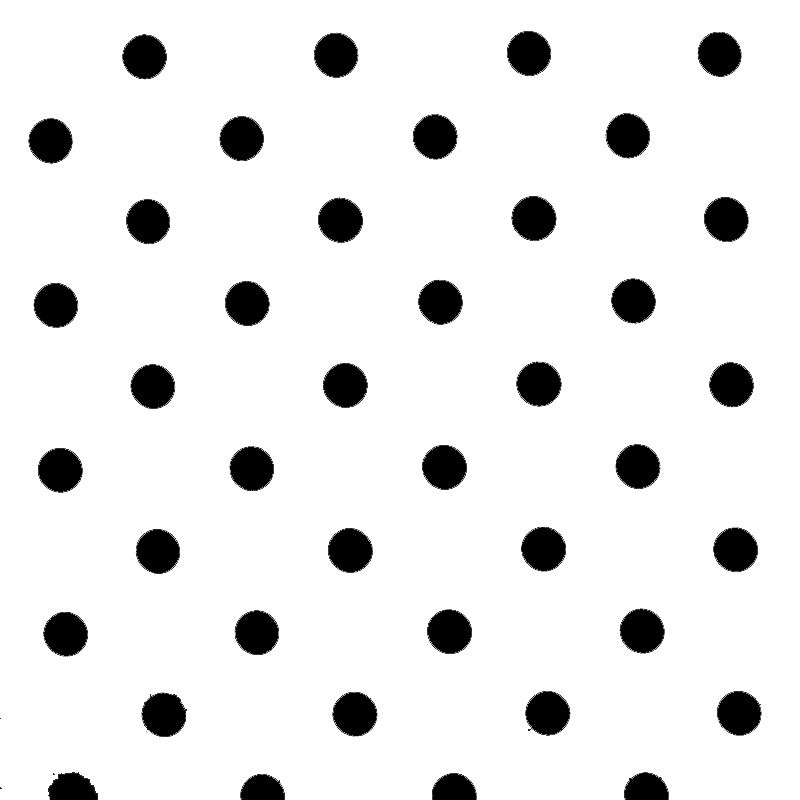 Polka Dot Fabric - White / Black 18mm