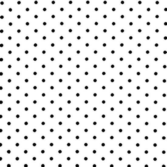 Polka Dot Stof - Wit / zwart 7mm
