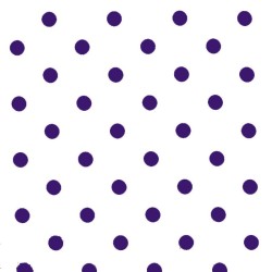 Polka Dot Fabric - White / Purple 18mm