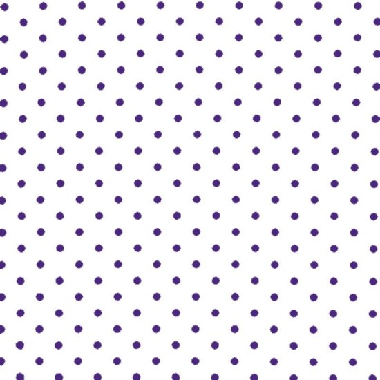 Tissu à pois - Blanc / violet 7mm