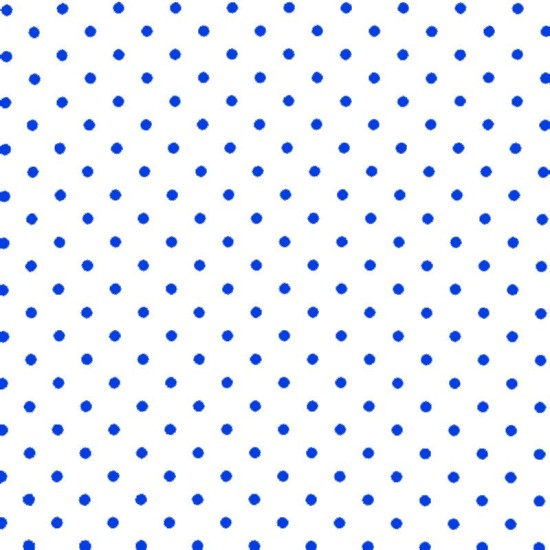 Polka Dot Fabric - White / Cobalt 7mm