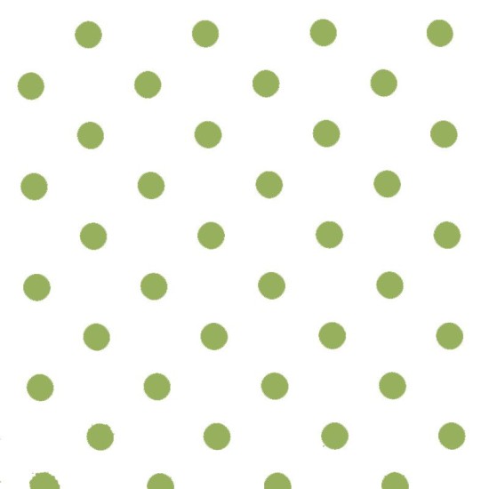 Polka Dot Fabric - White / Lime 18mm