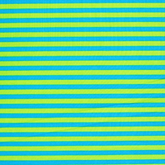 Cotton Stripes - Aqua Lime 5mm
