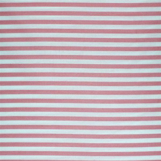 Katoen strepen - Roze, wit, 5mm