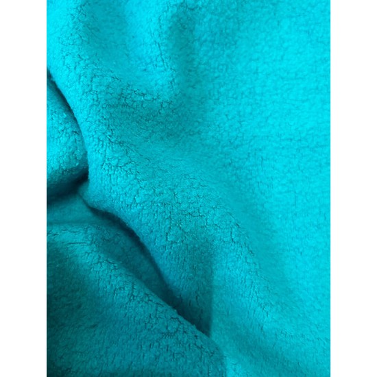 Cotton Fleece Fabric (Sherpa) Aqua