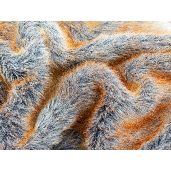 Faux Fur Fabric - Gray Brique Fox