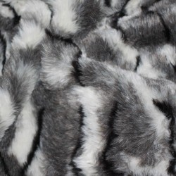 Faux Fur Fabric - Grey OffWhite