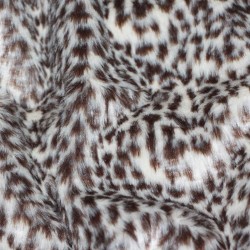 Faux Fur Fabric - Small Leopard Brown OffWhite