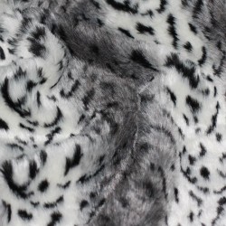 Faux Fur Fabric - Lynx Grey OffWhite
