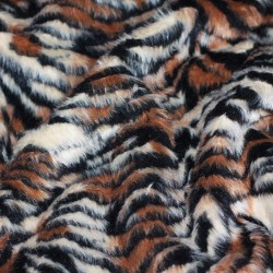 Faux Fur Fabric - Tiger Brown Beige