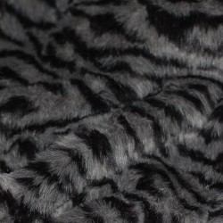 Faux Fur Fabric - Zebra Black Dark Grey