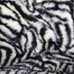 Faux Fur Fabric - Zebra Black OffWhite