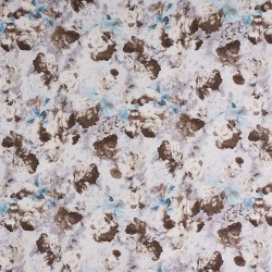 Cotton Satin Fabric - Blue Rose Beige