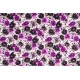Katoen satijn stof - Eenvoudige bloem paars
