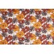Cotton Satin Fabric - Big Flower Brown