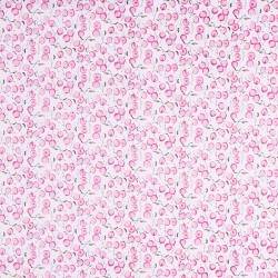 Tissu Satin de coton - Cerises rose