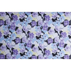 Cotton Satin Fabric - Multi Lilac