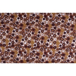 Cotton Satin Fabric - Rounds Brown