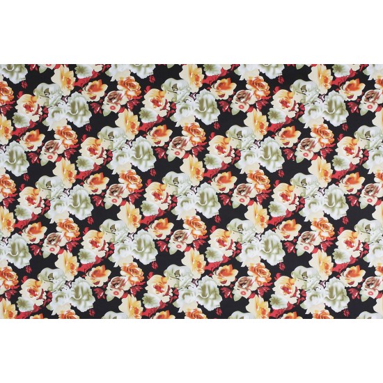 150*100CM Satin Fabric Floral Faux Silk Cloth Flower Thin DIY