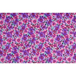 Cotton Satin Fabric - Purple Turqoise