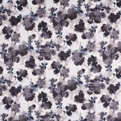 Cotton Satin Fabric - Flowers Delivery Off White Brown